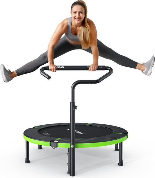 Exercise Rebounder Trampoline For Adults | Adjustable Handle-T Handle-40"/48"