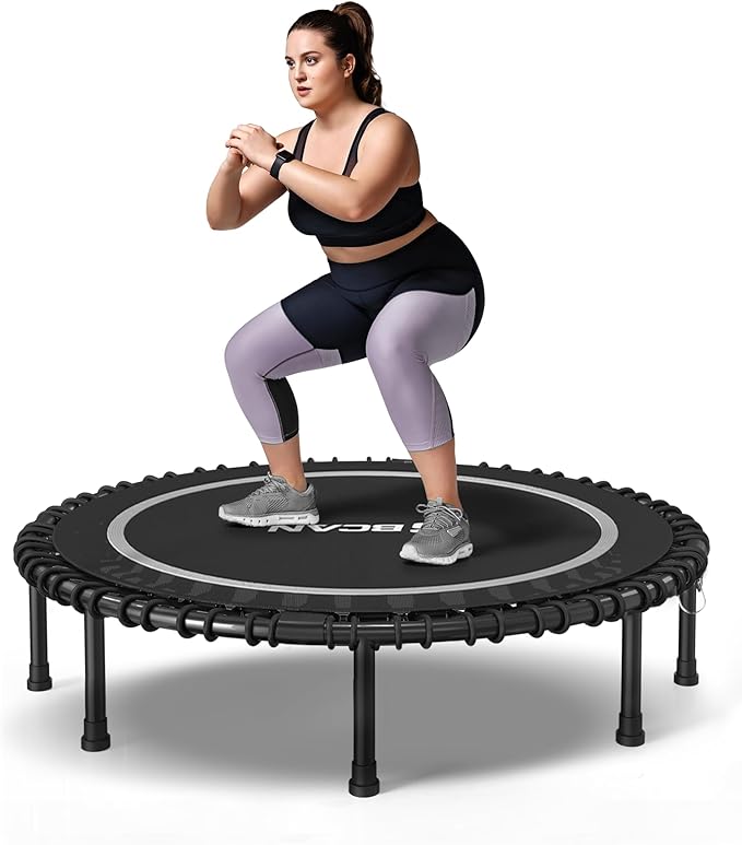 BCAN 48" Foldable Mini Trampoline 48IN-SILVER