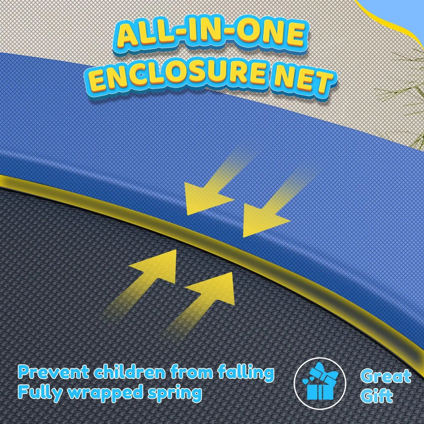 60'' Mini Trampoline for Ages 1 to 8 Kid with Enclosure Net - 5FT Toddler Trampoline For Indoor/Outdoor Use