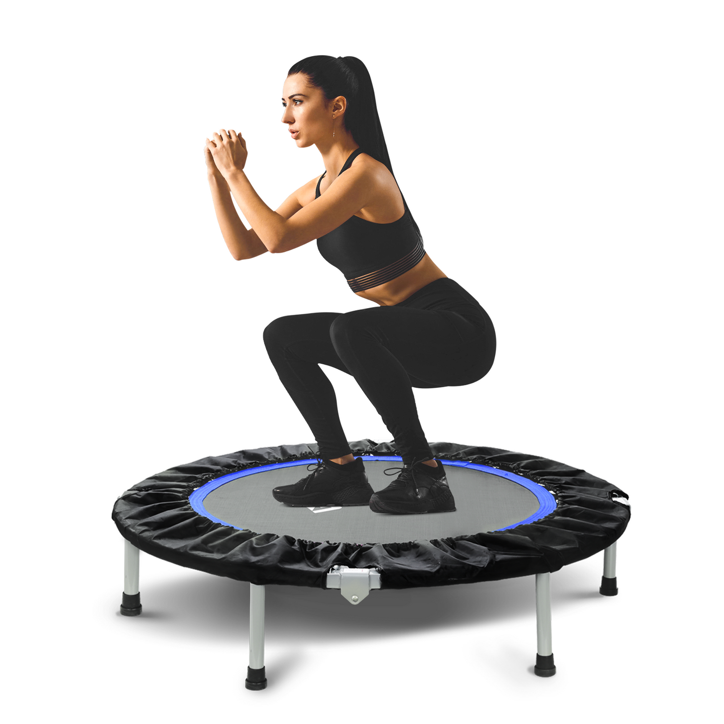 Foldable Mini Trampoline | No Handle | Steel Spring Trampoline-48Inch/440lbs