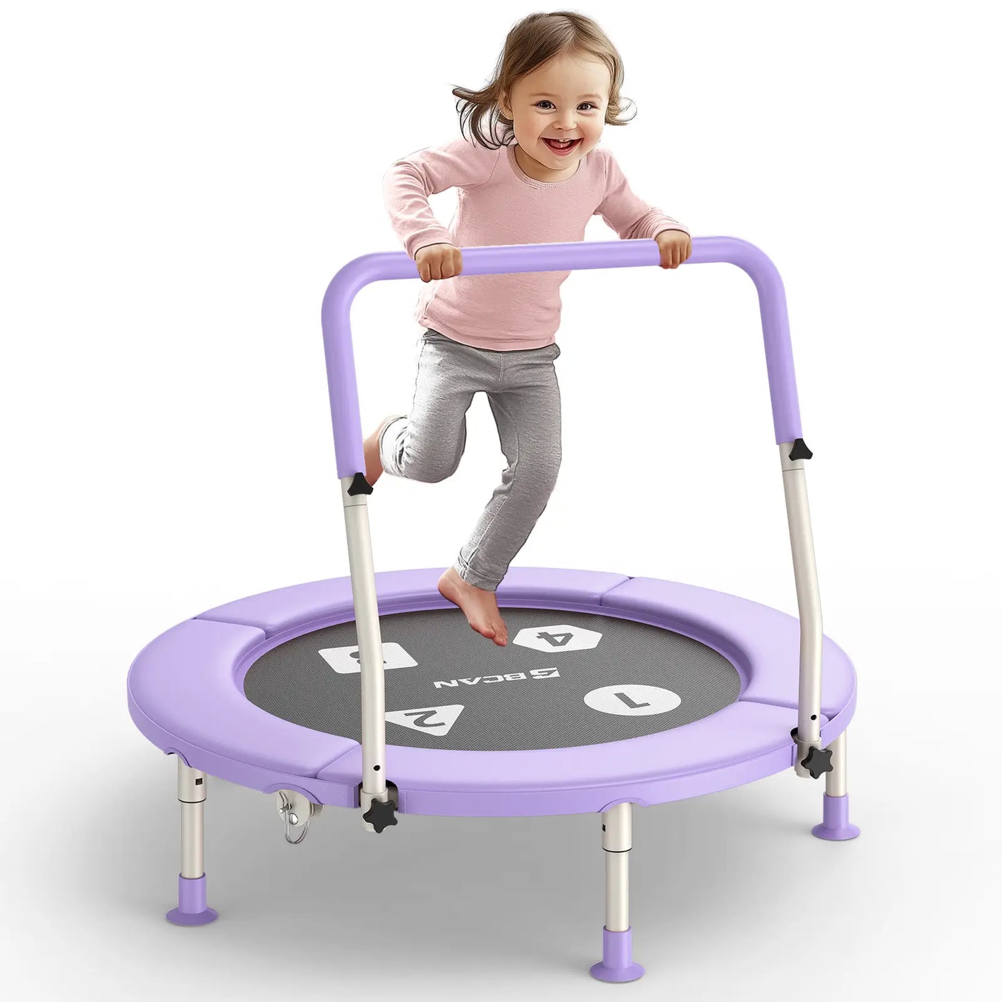 Toddler Trampoline | Adjustable Handle- 36IN-PURPLE