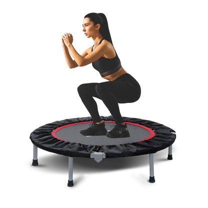 BCAN 40-Black Foldable Mini Trampoline with Adjustable Foam Handle