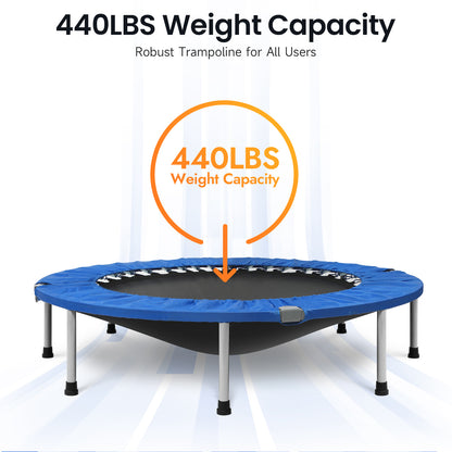 BCAN 48-Blue Foldable Mini Trampoline with Adjustable Foam Handle