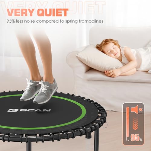 BCAN Foldable Mini Trampoline - Green/48Inch/550LBS