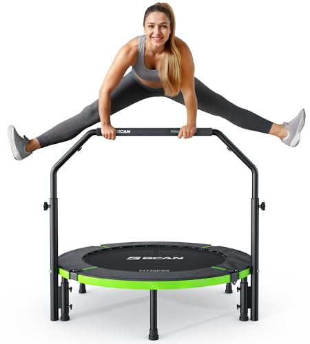 BCAN Foldable Mini Trampoline-U Handle/40Inch Green