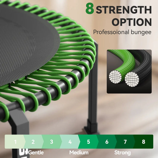 Black 48"/560LBS Soft Land Mini Trampoline-Quiet Indoor/Garden Workout