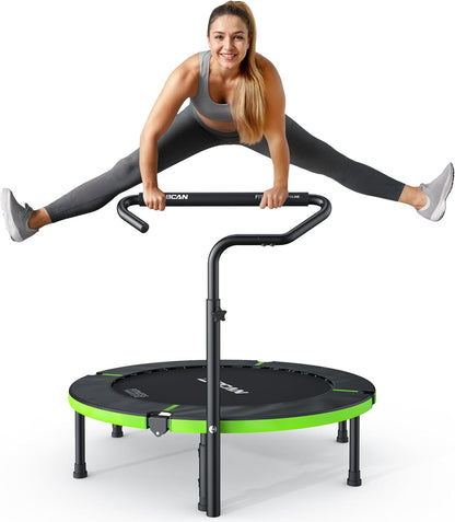 Exercise Rebounder Trampoline For Adults | Adjustable Handle-T Handle-40"/48"