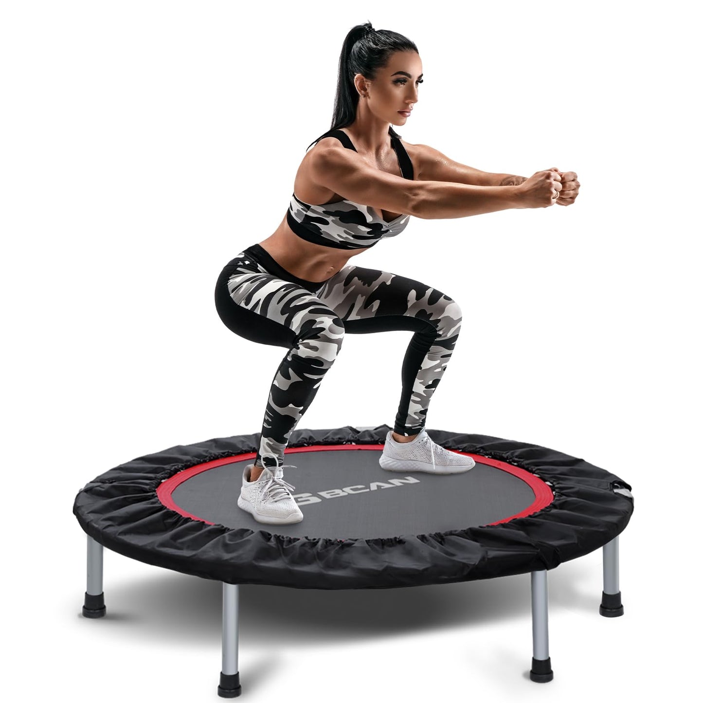 BCAN 40/48" Foldable Mini Trampoline Max Load 330lbs/440lbs