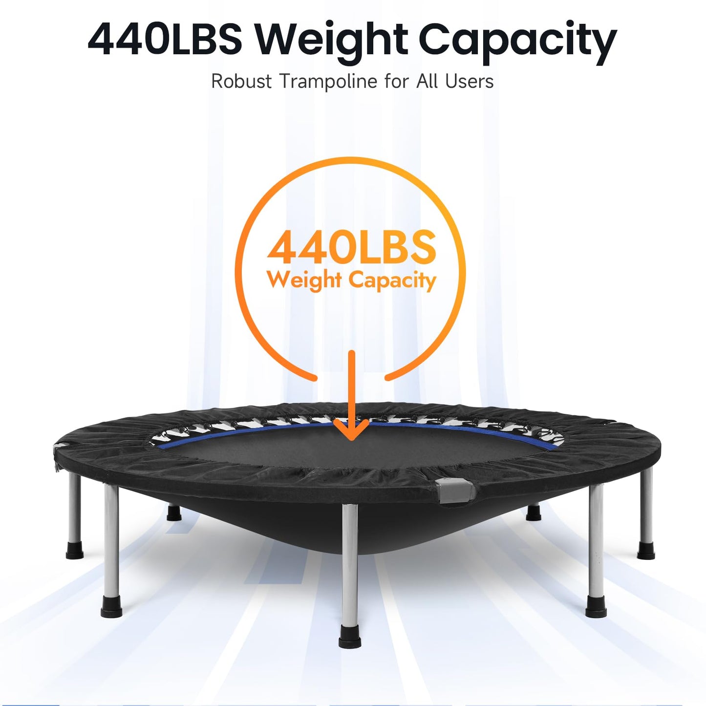 BCAN 40/48" Foldable Mini Trampoline Max Load 330lbs/440lbs