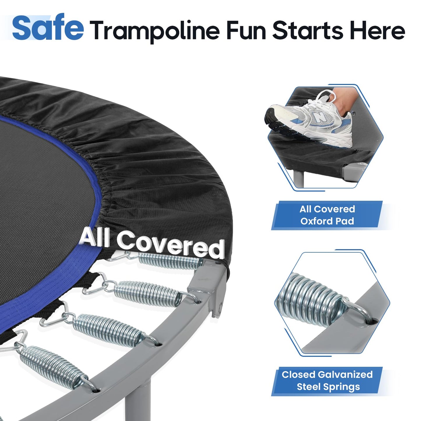 BCAN 40/48" Foldable Mini Trampoline Max Load 330lbs/440lbs