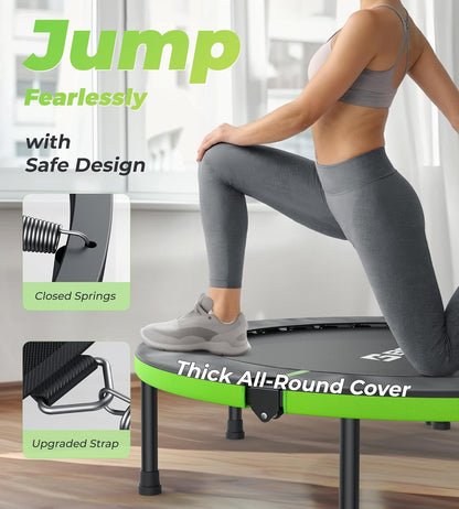 Exercise Rebounder Trampoline For Adults | Adjustable Handle-T Handle-40"/48"