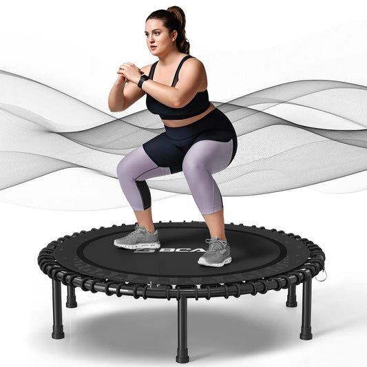 BCAN Foldable Mini Trampoline - Black Color/40Inch/450LBS