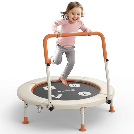 Toddler Trampoline | Adjustable Handle- 36IN-Beige