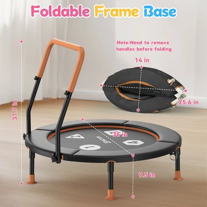 Toddler Trampoline | Adjustable Handle- 36IN-BLACK