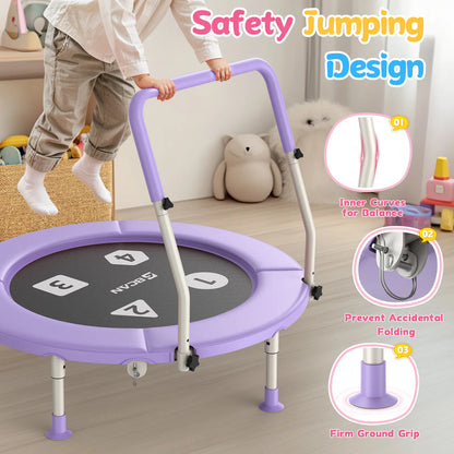 Toddler Trampoline | Adjustable Handle- 36IN-PURPLE