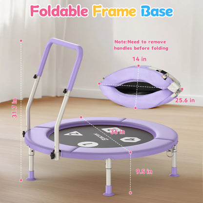 Toddler Trampoline | Adjustable Handle- 36IN-PURPLE