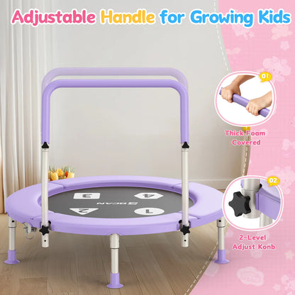 Toddler Trampoline | Adjustable Handle- 36IN-PURPLE