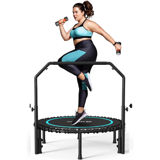 BCAN Foldable Mini Trampoline - Blue/40Inch/450LBS