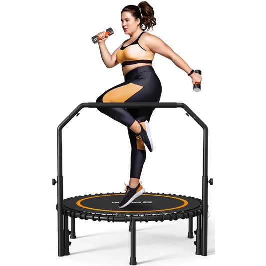 BCAN Foldable Mini Trampoline - Orange/40Inch/450LBS