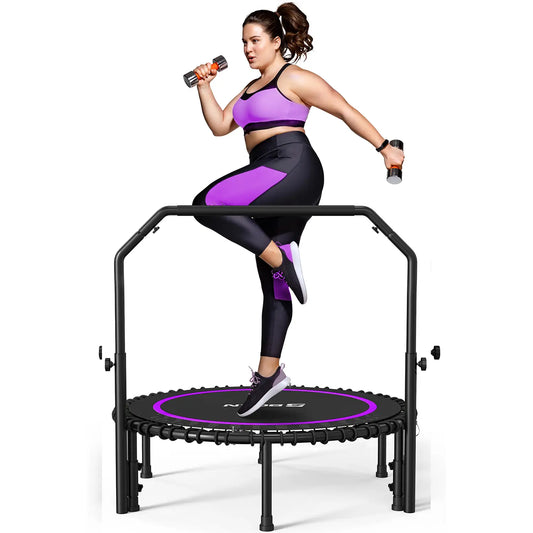 BCAN Foldable Mini Trampoline - Purple/40Inch/450LBS